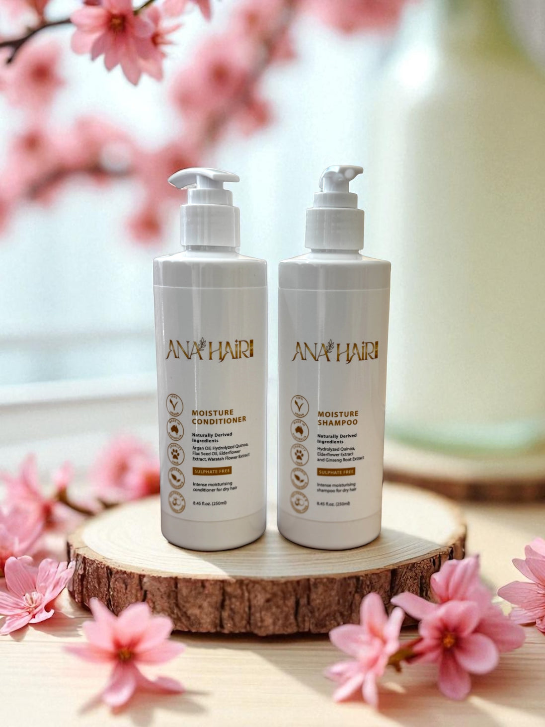 MOISTURE SULPHATE FREE SHAMPOO AND CONDITIONER COMBO FROM ANA HAIR CARE